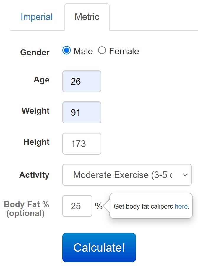 tdee calculator in